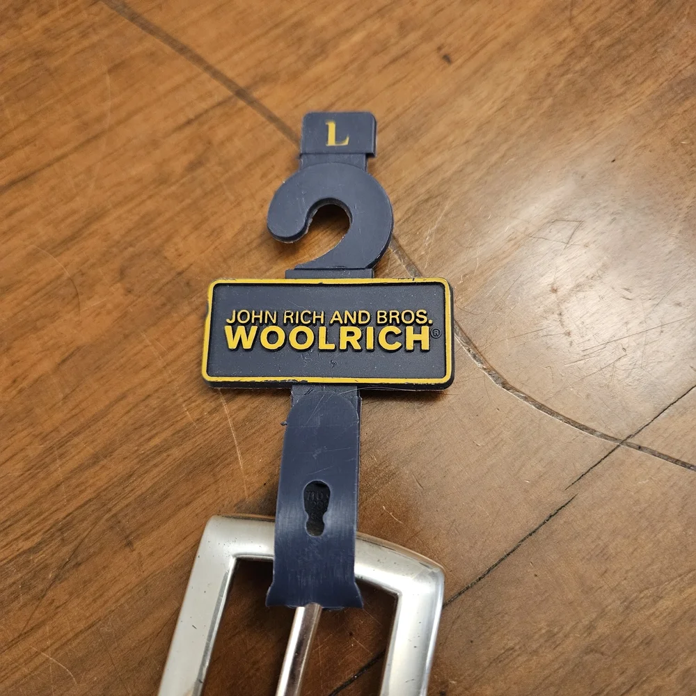 Woolrich John‎ Rich And Bros Genuine Leather Braided Belt Women's Size L Black